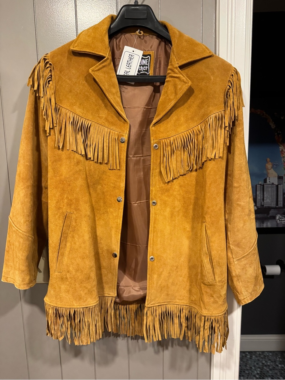 Fringed Suede Jacket - Camel Colored
